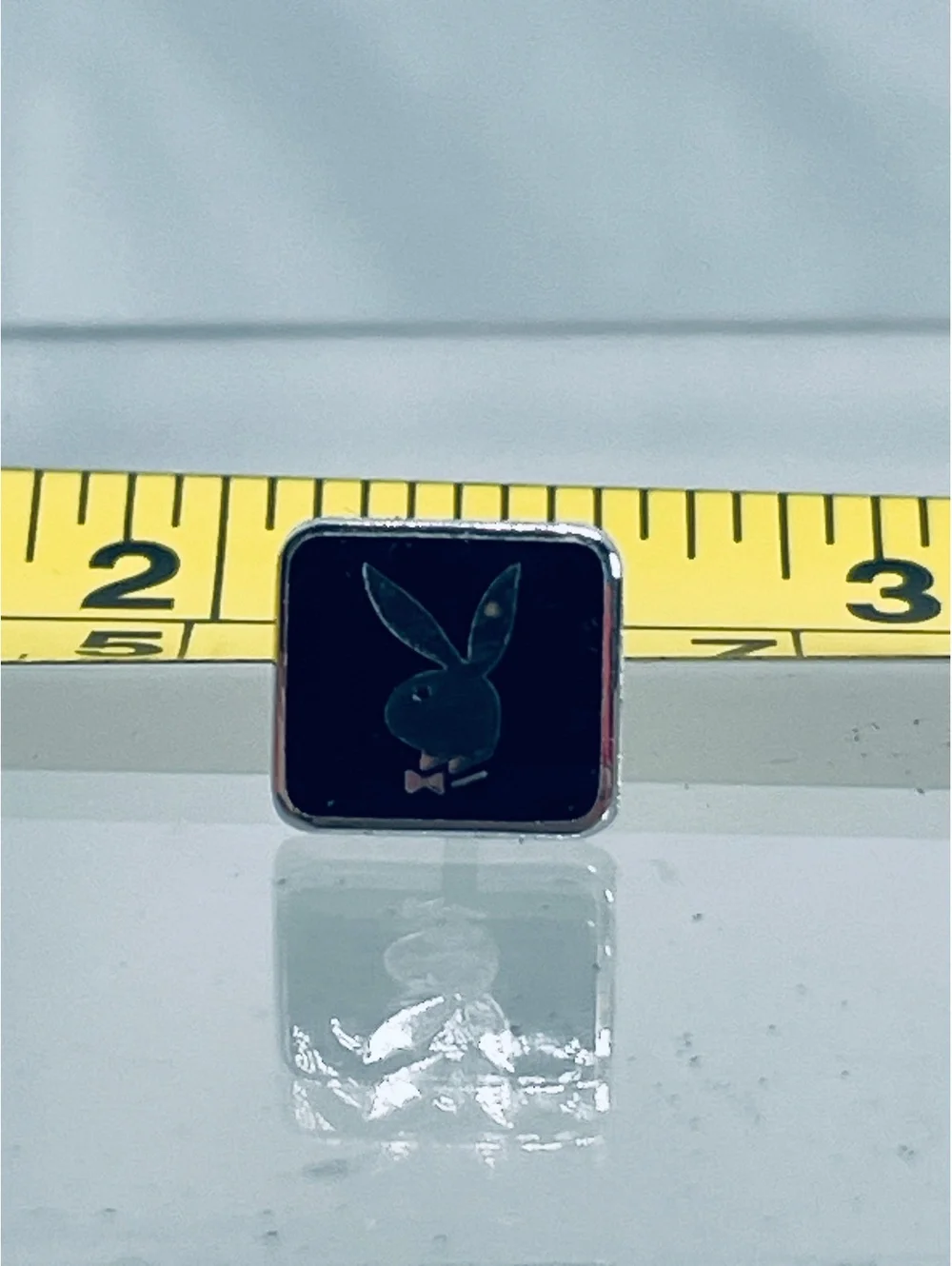 1980s Vintage Playboy Bunny Logo Lapel Pin with Original Box